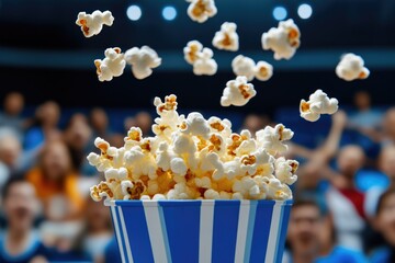 Close-Up of Popcorn in Excitement