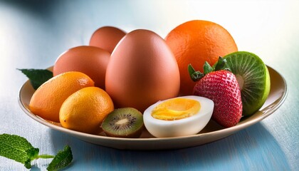 unique composition of eggs and fruit