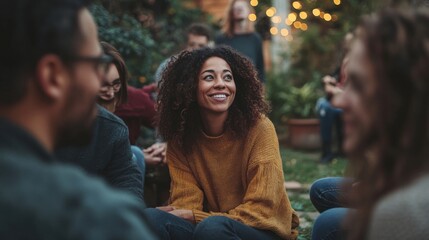 Fototapeta premium Building connections community gathering friends a rustic setting celebrating togetherness belonging