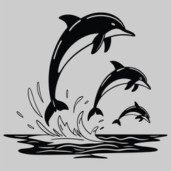 Obraz premium dolphins jumping out of water 