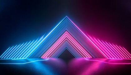wallpaper a futuristic and minimalist composition illuminating vibrant blue and pink neon lights