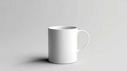 Obraz premium Blank White Coffee Mug on Minimalistic Grey Surface Background