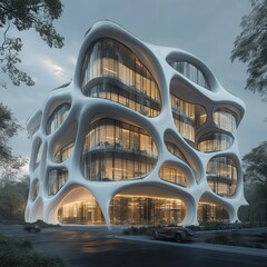 Fototapeta premium Contemporary Museum with Elegant Design