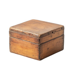 Wooden box isolated on transparent background