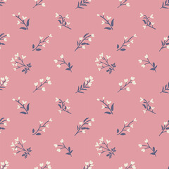 Seamless floral pattern with heart shapes