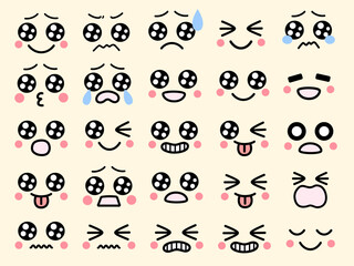 うるうるおめめの顔の絵文字セット