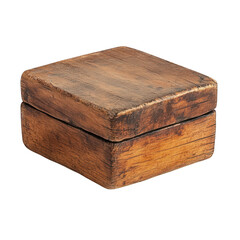 Wooden box isolated on transparent background