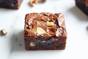 Chocolate Brownie with Walnuts and White Chocolate
