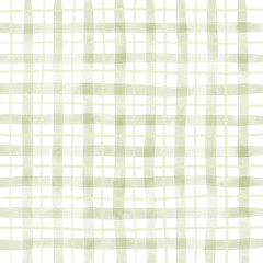 Sage Green Plaid Gingham Hand Drawn Background Pattern Overlay