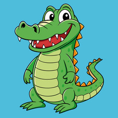 cartoon crocodile with a gift