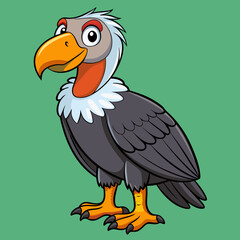 vector illustration of cartoon vulture