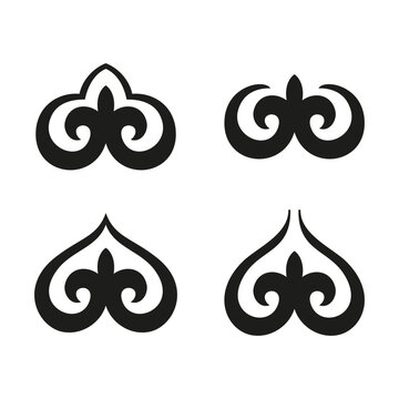 Kazakh ornament in different variations, Vector illustration nomad traditional design element