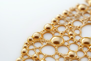 Obraz premium Elegant gold bubble pattern abstract design close-up studio setting artistic view luxury concept