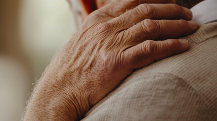 Fototapeta premium Doctor Comforting Male Patient in Medical Consultation Room