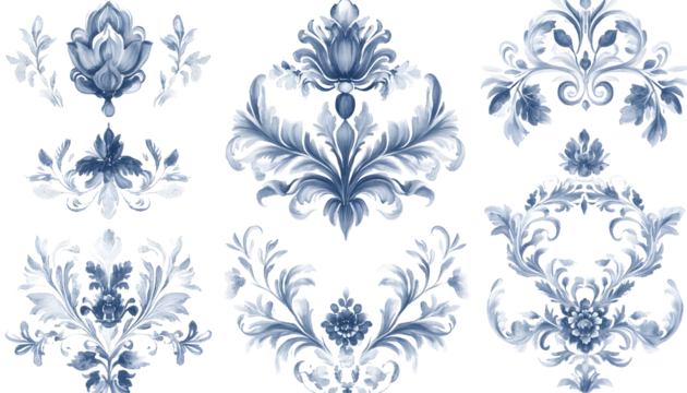 Faded Ink Ornamental Patterns