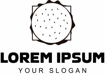 logo burger place burger name concept symbol sign icon business