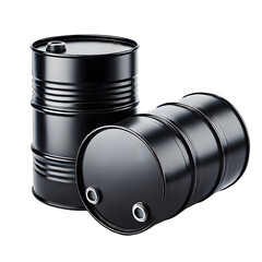 Black Industrial Oil Drum isolated on transparent Background