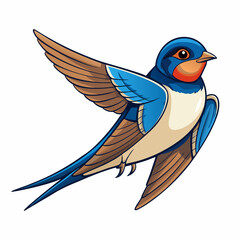 vector illustration of a barn swallow bird