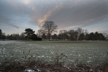Wintermorgen im Rheinpark in K&ouml;ln.