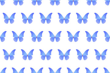 Seamless pattern with a butterfly icon highlighted on a white background. Vector graphics. Design of fabric, background, cover, packaging