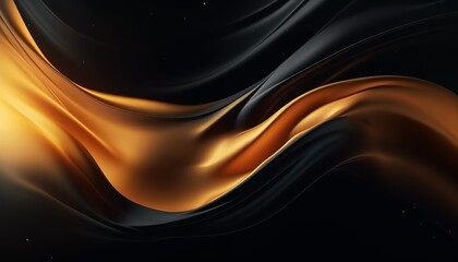abstract background with waves, black and gold