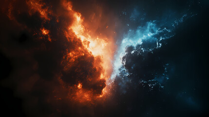 Obraz premium Abstract dark fantasy cosmic background with thunder and lightning