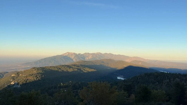 sunrise over the San Bernardino mountain Range.