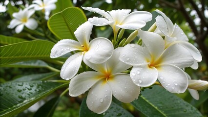Obraz premium White rose white plumeria