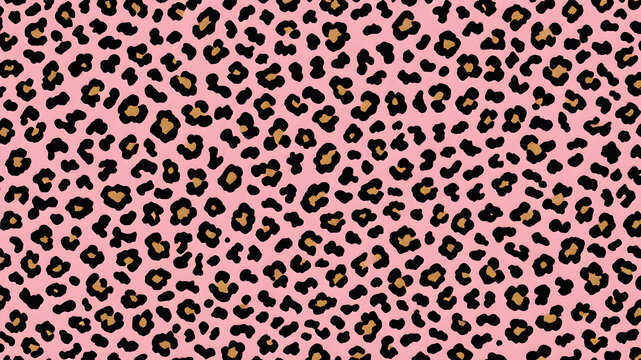 Leopard pink background pattern, animal skin design