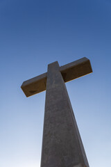 Filerimos Cross pilgrimage site and garden with landscape view. Rhohos Island in Greece