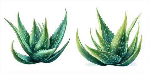 Fototapeta premium Aloe vera plant isolated on a white background,