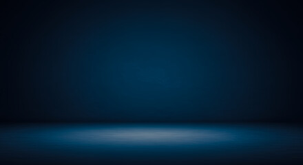 Dark Blue Studio Background, Empty Room, Gradient, Mockup, Product Display