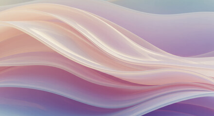 Fototapeta premium Abstract Pastel Wave Background: Smooth, Flowing 3D Render of Soft Colors