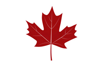 Obraz premium Red maple leaf is shown on a white background