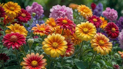 Fototapeta premium Amazing colorful flower in summer garden