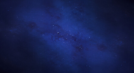 Obraz premium Deep Space Nebula, Cosmic Background, Starry Night Sky, Dark Blue Galaxy