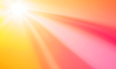 A vibrant tropical sunrise gradient of blazing orange, pastel pink, and bright yellow merging into soft arcs.