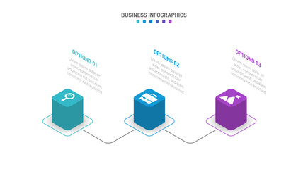 Horizontal progress bar featuring 3 arrow-shaped elements, symbolizing three six stages of business strategy and progression. Clean timeline infographic design template. Vector for presentation