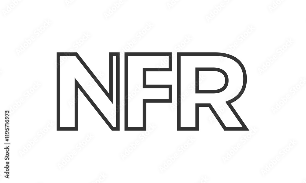 Fototapete nfr logo design template with strong and modern bold text. initial based vector logotype featuring s