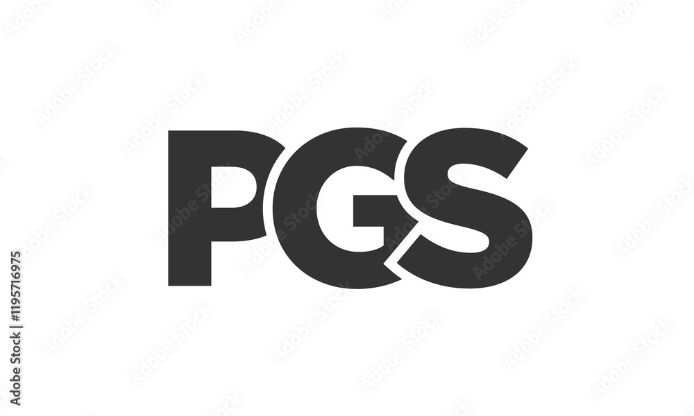 Fototapete pgs logo design template with strong and modern bold text. initial based vector logotype featuring s
