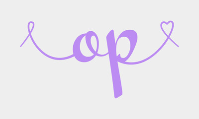 OP initial wedding monogram calligraphy vector illustration. Hand drawn lettering o and p love logo design for valentines day poster, greeting card