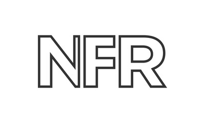 NFR logo design template with strong and modern bold text. Initial based vector logotype featuring simple and minimal typography. Trendy company identity.