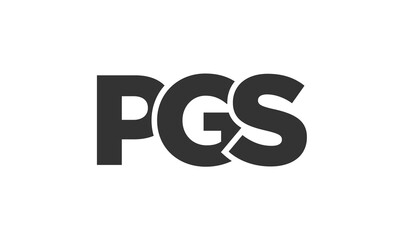 PGS logo design template with strong and modern bold text. Initial based vector logotype featuring simple and minimal typography. Trendy company identity.