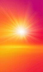 Obraz premium A vibrant tropical sunset gradient of tangerine orange, coral pink, and bright yellow radiating energy.