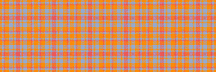 Vibrant orange and blue plaid pattern. Perfect for textile design, fashion, website backgrounds, or any project needing a cheerful, modern textile texture.