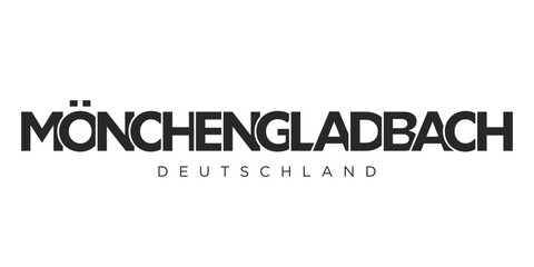 Monchengladbach Deutschland, modern and creative vector illustration design featuring the city of Germany for travel banners, posters, and postcards.