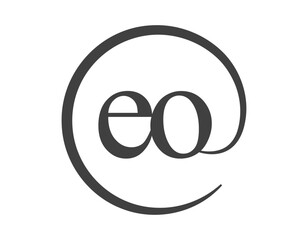 EO logo from two letter with circle shape email sign style. E and O round logotype of business company