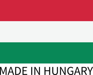 Made in Hungary isolated on white background . Made in Hungary product label icon . Vector illustration