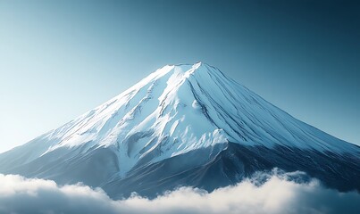 An intimate close-up of Mount peak, showcasing the intricate textures of snow
