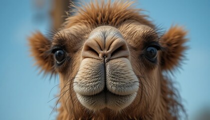 Obraz premium A Close-Up Portrait of A Camel. Generative AI.
